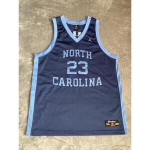 Vintage North Carolina Tar Heels #23 Jordan Sz Xl Blue NCAA Basketball Jersey
